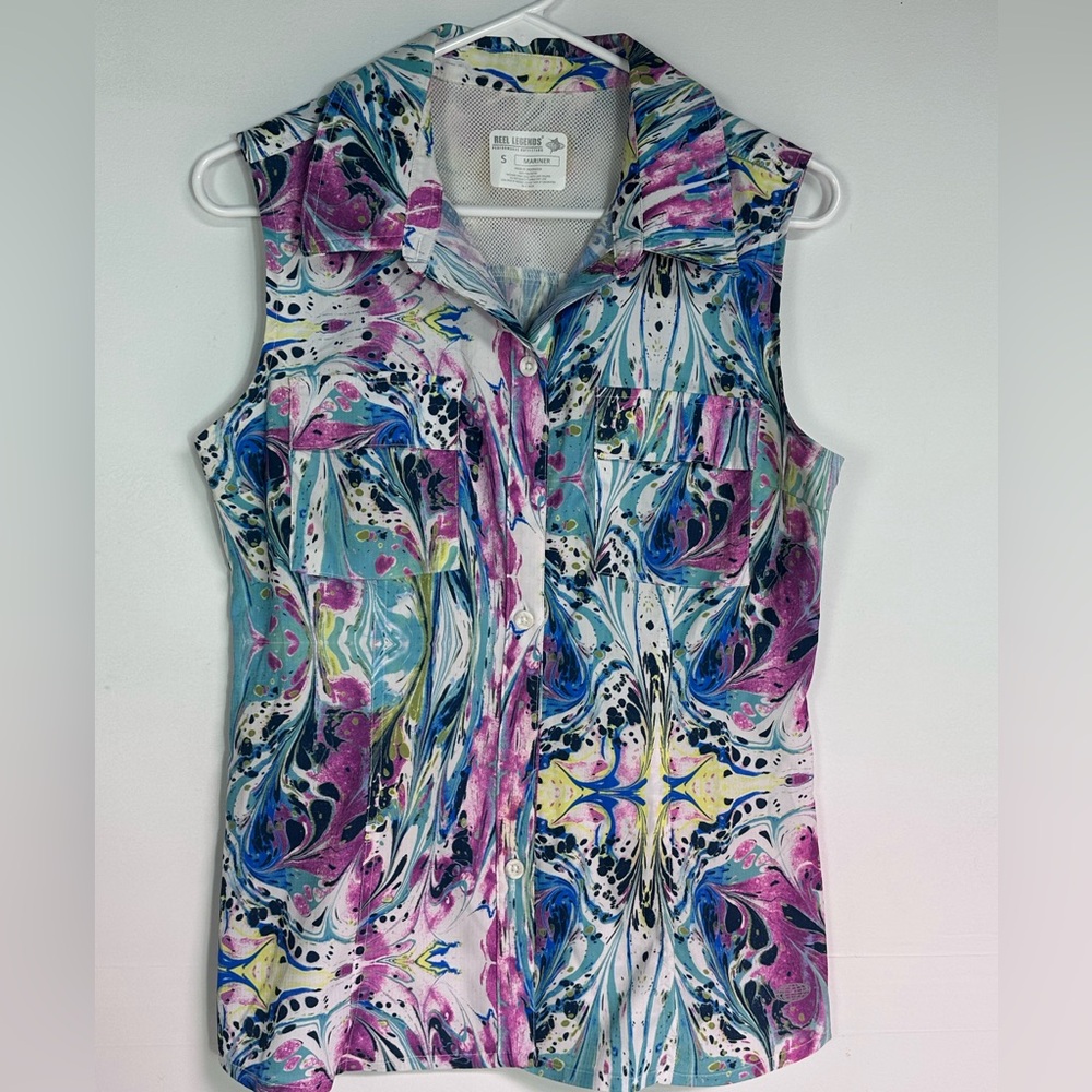 Reel‎ Legends Multicolor Abstract Blouse Small